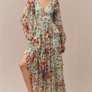 bhldn eva flutter sleeve plunge v neck maxi dress BHLDN | Dresses | Bhldn Eva Flutter Sleeve Plunge Vneck Maxi Dress Anthropologie Size 8